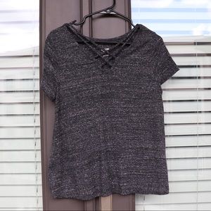 Short Sleeve Criss Cross Detail Short Sleeve